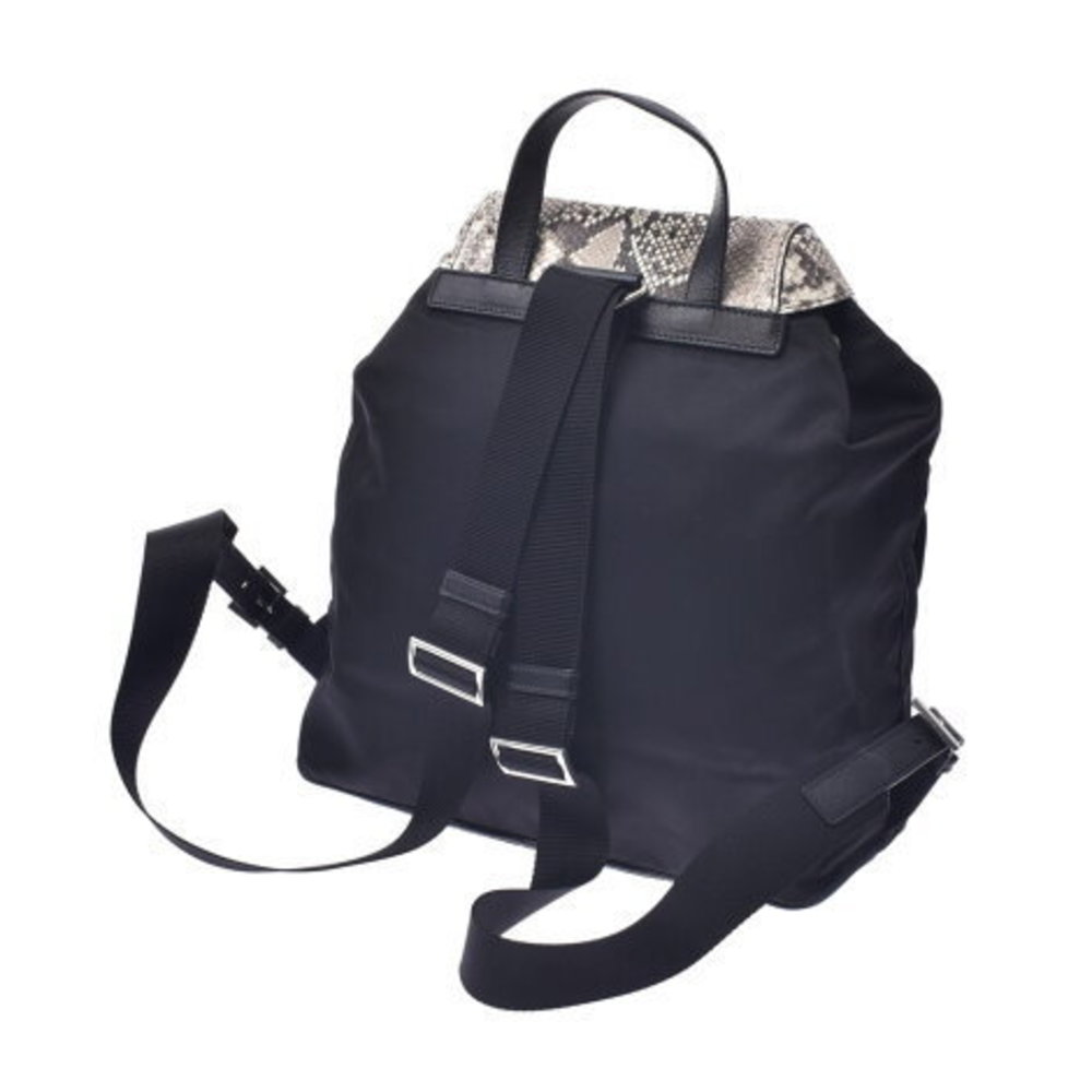 Prada Backpack Black Nylon Python Rucksack Backpa… - image 2